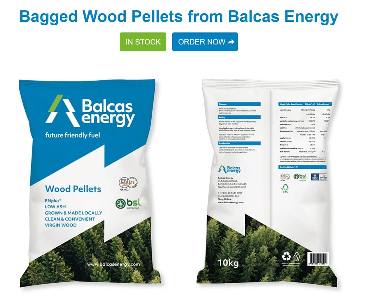 online ordering for bagged wood pellets